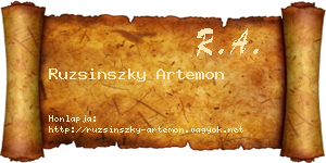 Ruzsinszky Artemon névjegykártya